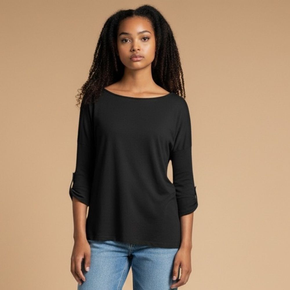 Banana Republic Factory‎ Black Cuffed Sweatshirt Size Medium